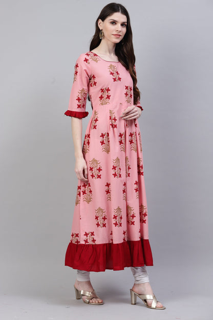 Women's Printed Cotton A-Line Kurta