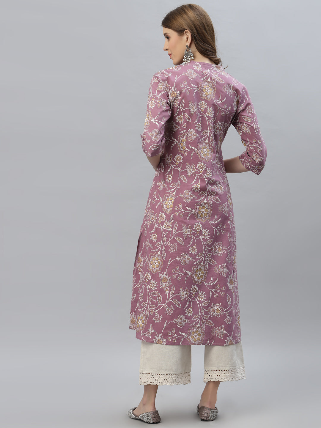 Floral Print Rayon A-Line Kurta