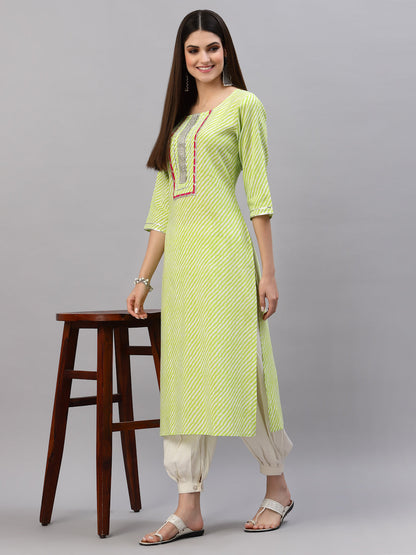 Lehariya Printed Rayon Straight Kurta