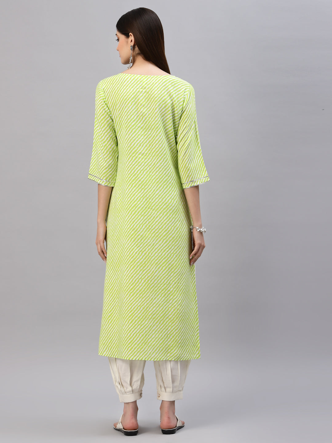 Lehariya Printed Rayon Straight Kurta