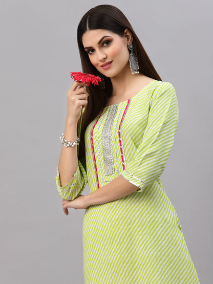 Lehariya Printed Rayon Straight Kurta