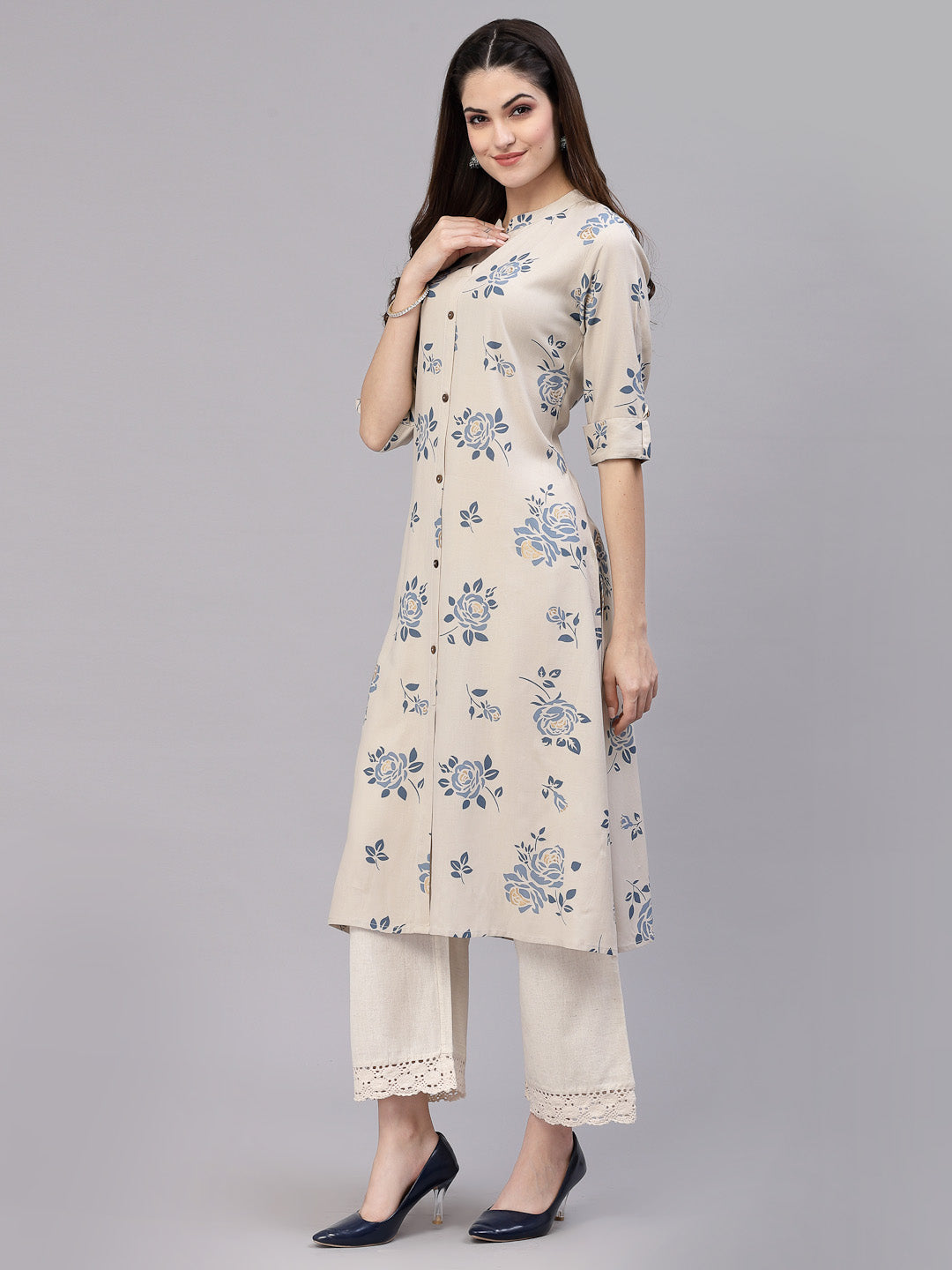 Floral Printed A-Line Kurta