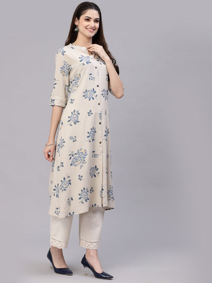 Floral Printed A-Line Kurta