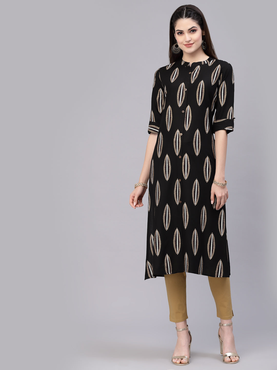 Block Printed Rayon A-Line Kurta