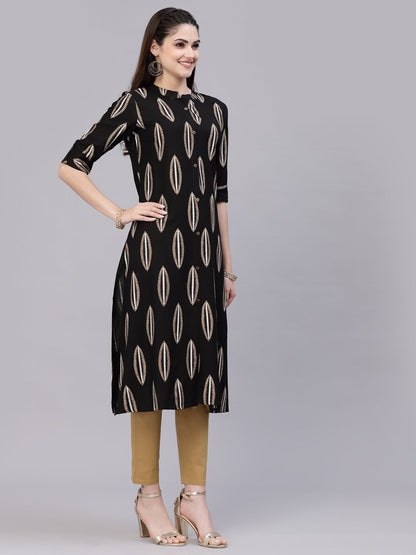 Block Printed Rayon A-Line Kurta