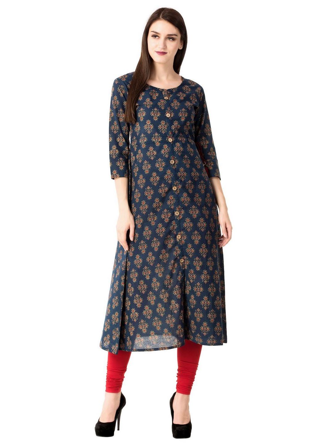 Women Cotton Printed A-Line Kurta