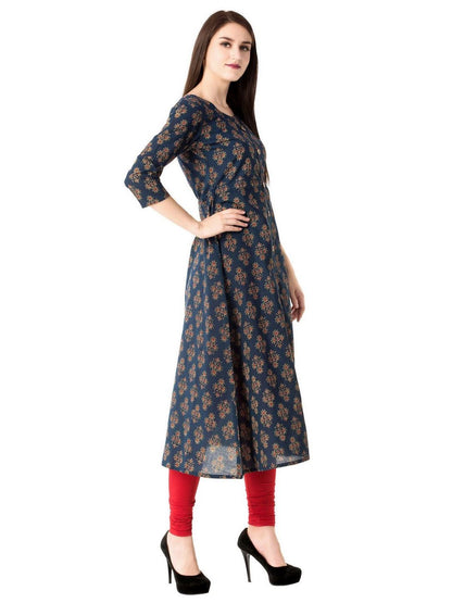 Women Cotton Printed A-Line Kurta