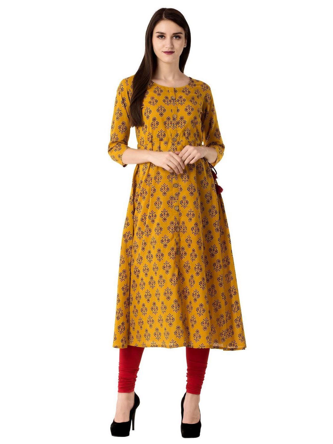 Women Cotton Printed A-Line Kurta