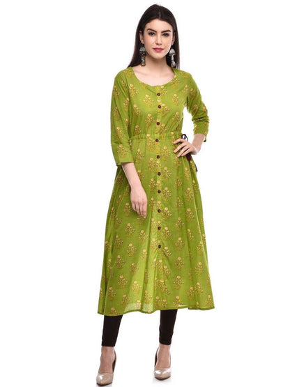 Women Cotton Printed A-Line Kurta