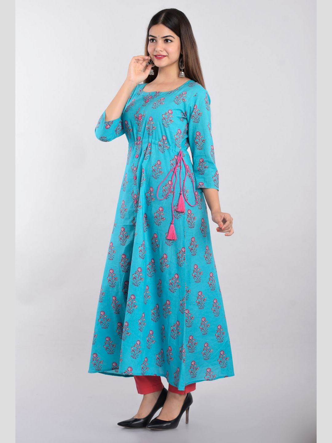 Women Cotton Printed A-Line Kurta