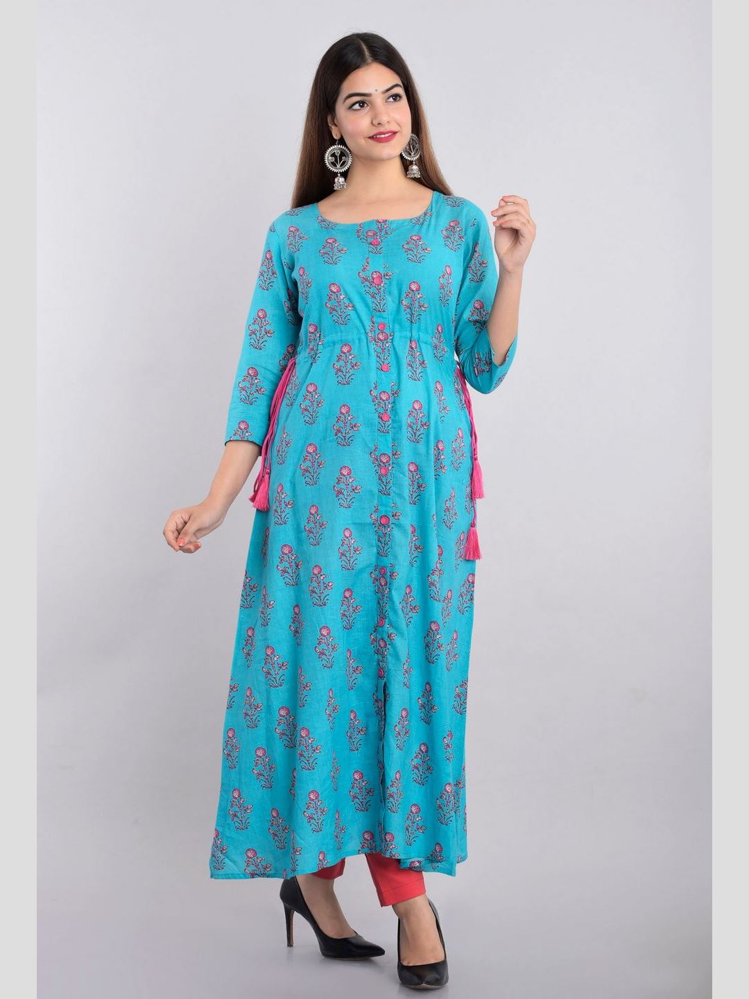 Women Cotton Printed A-Line Kurta