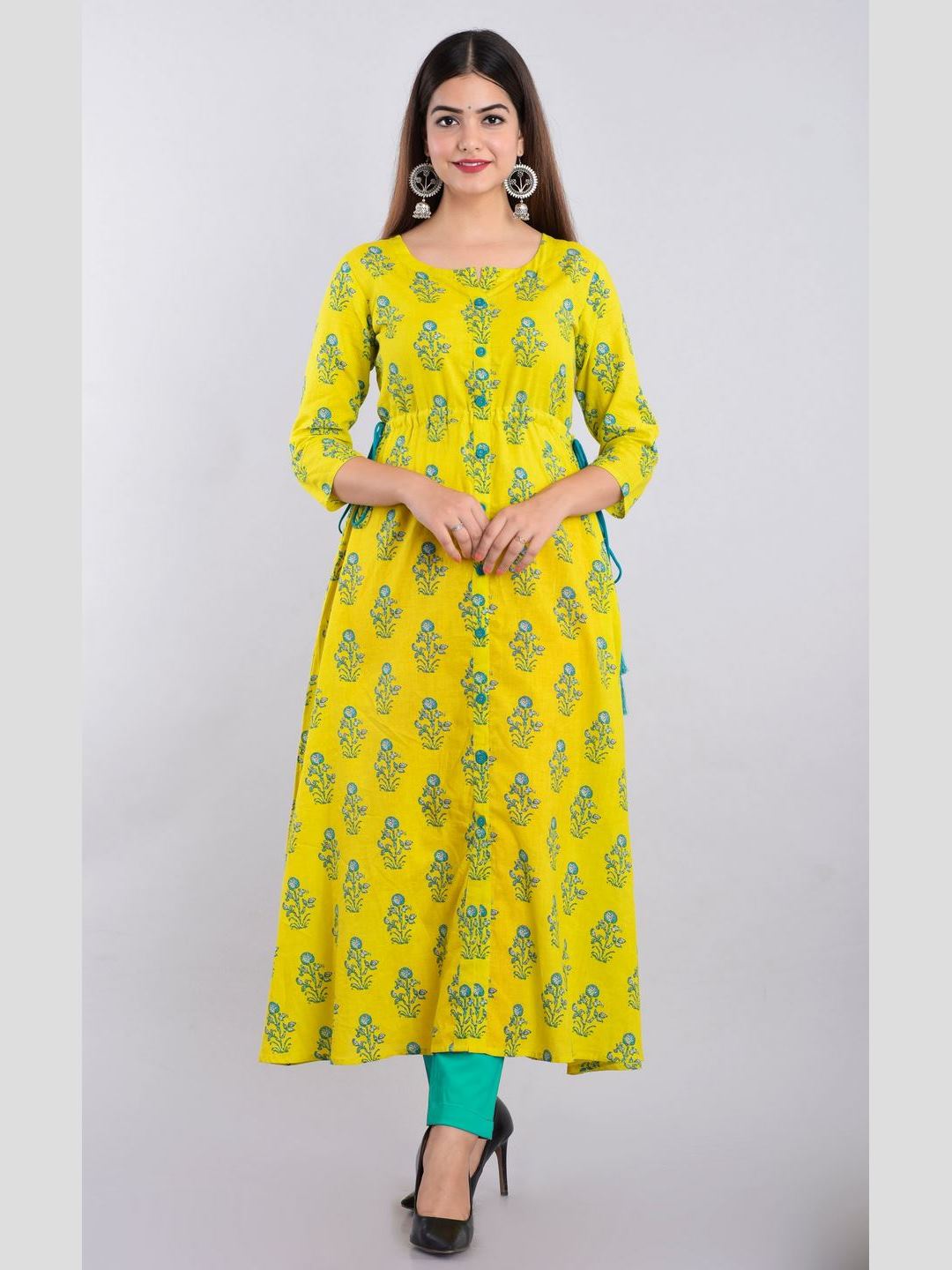 Women Cotton Printed A-Line Kurta