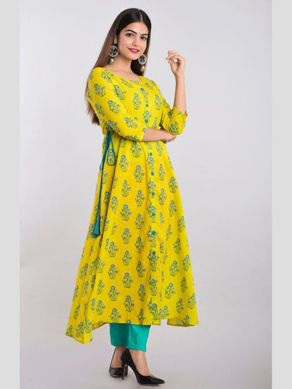 Women Cotton Printed A-Line Kurta