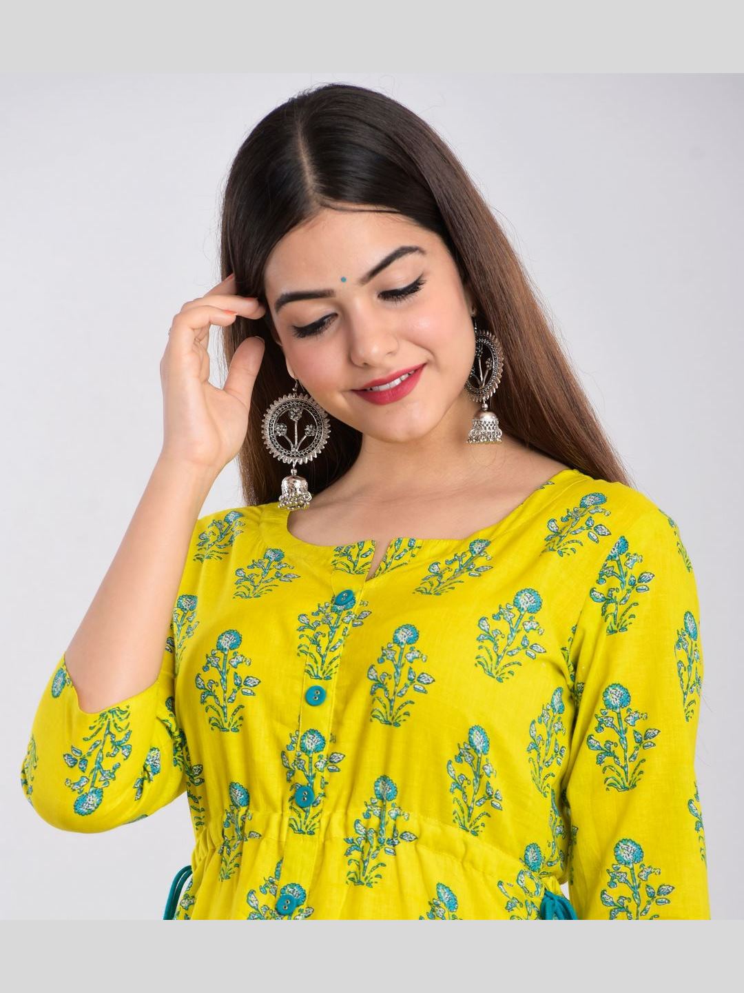 Women Cotton Printed A-Line Kurta