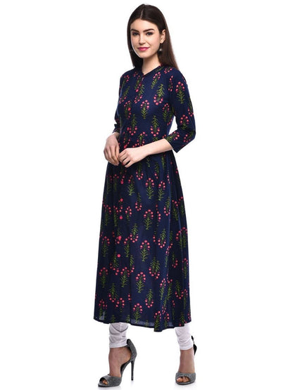 Women Cotton Printed Flared Kurta