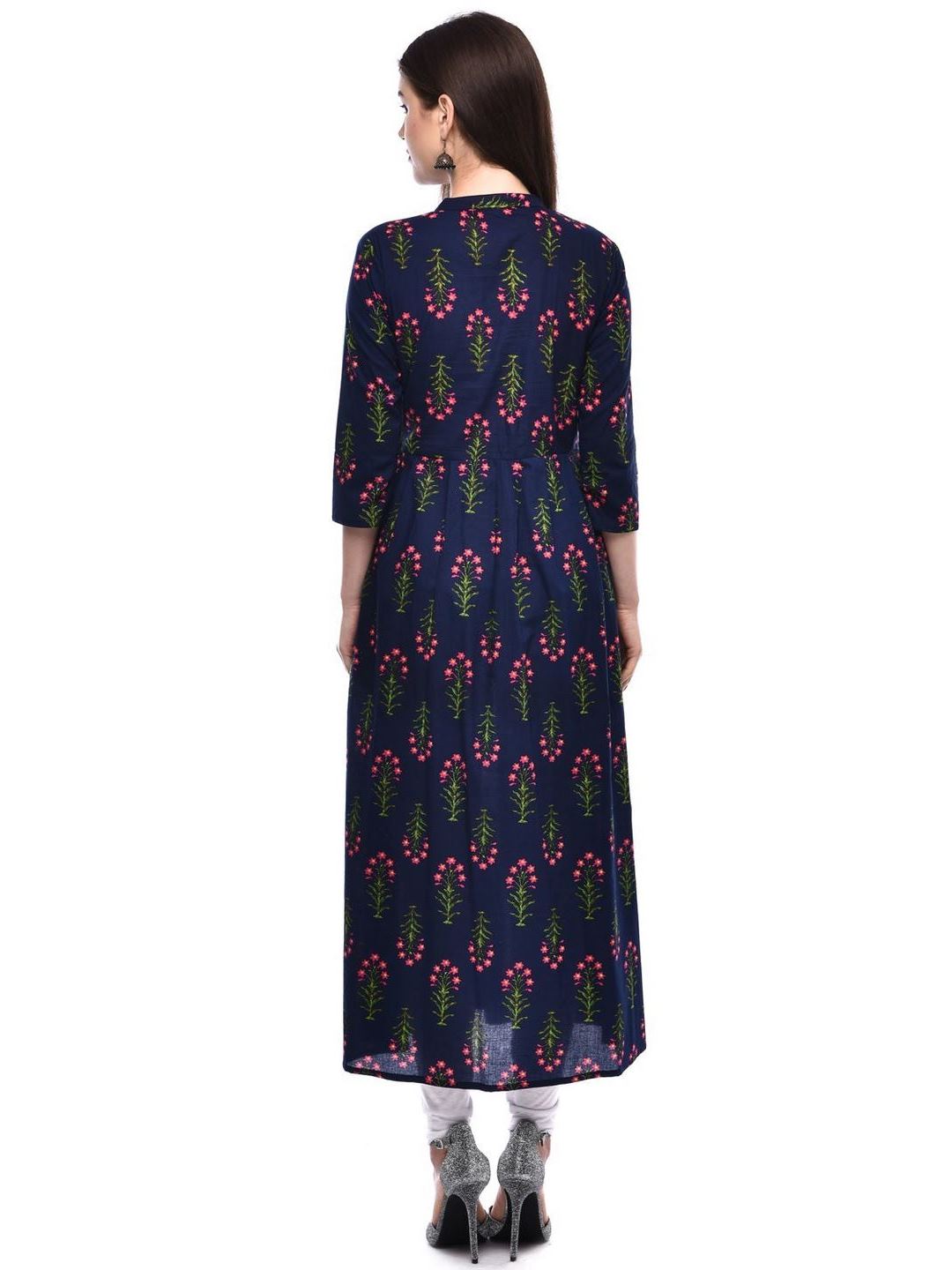 Women Cotton Printed Flared Kurta