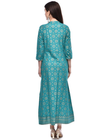 Women Cotton Printed Flared Kurta