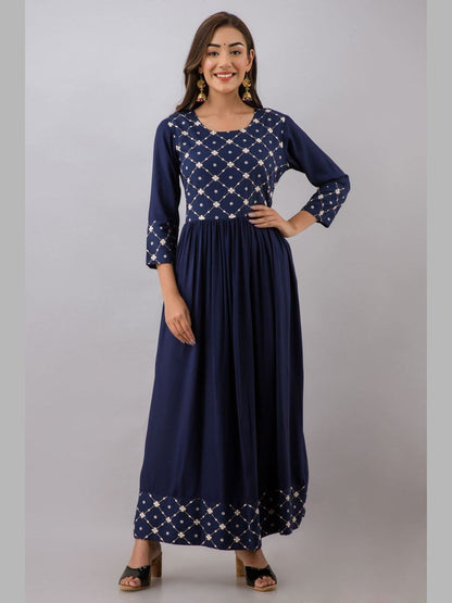 Women Cotton Printed Flared Kurta