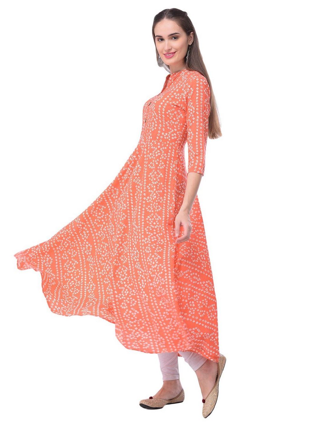 Women Cotton Printed Flared Kurta