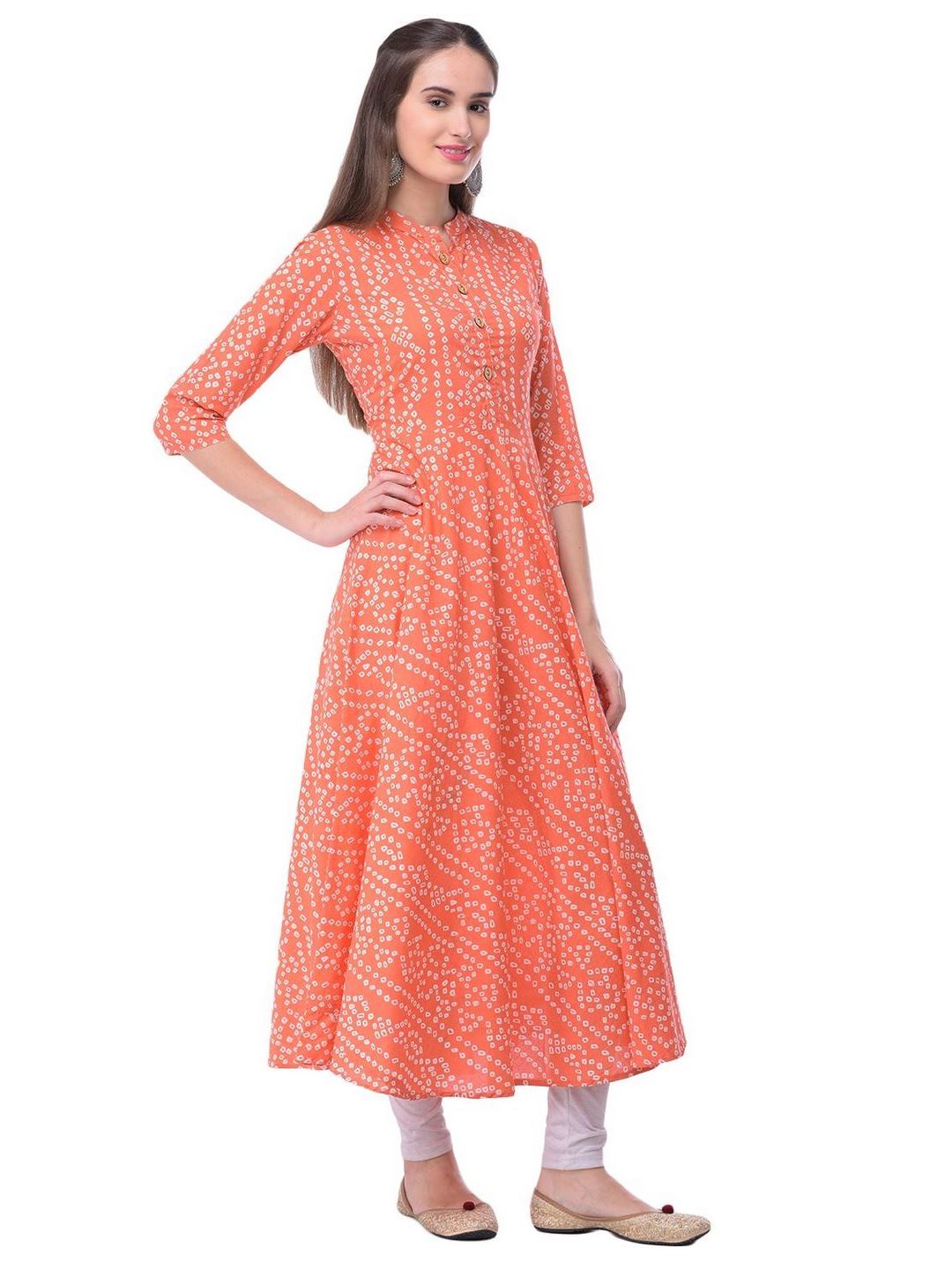 Women Cotton Printed Flared Kurta