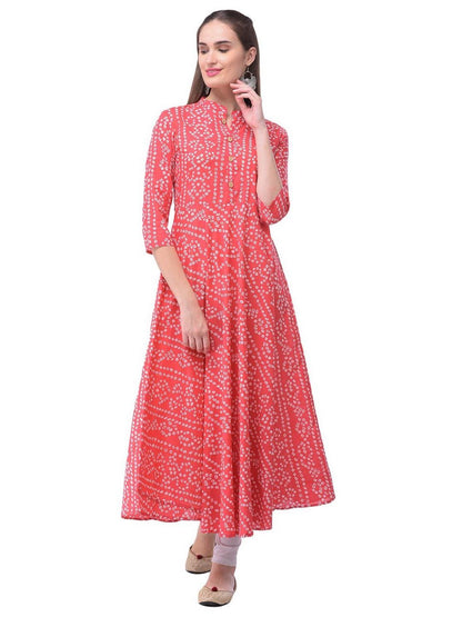 Women Cotton Printed Flared Kurta