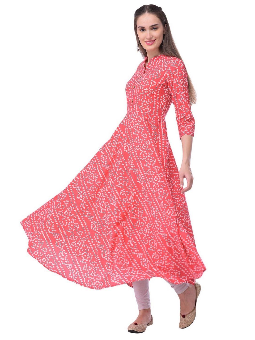 Women Cotton Printed Flared Kurta