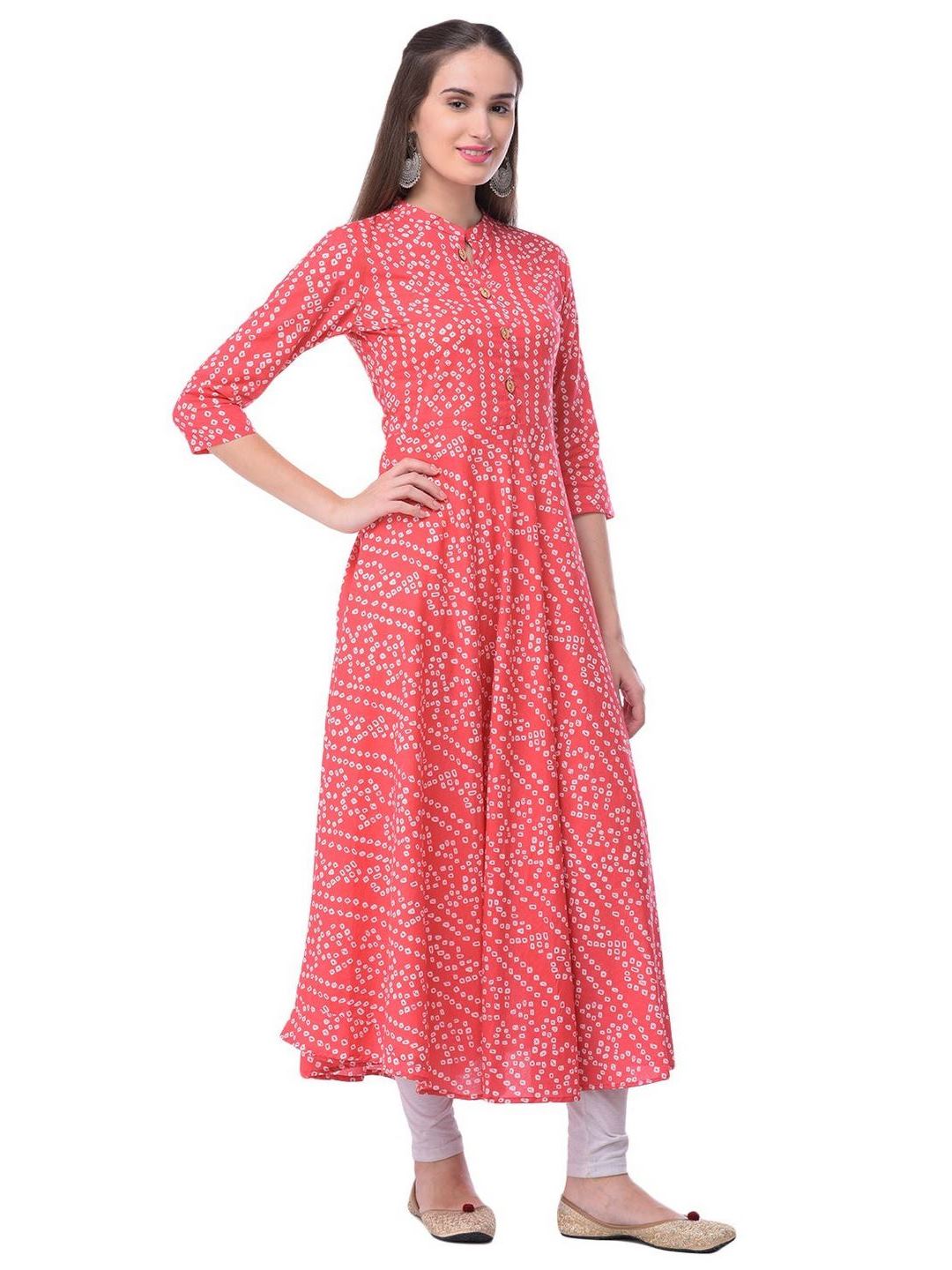 Women Cotton Printed Flared Kurta