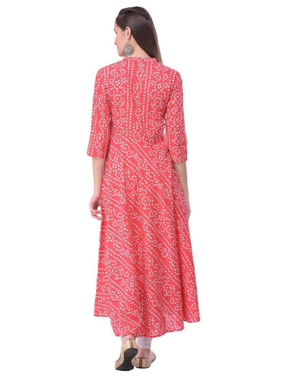 Women Cotton Printed Flared Kurta