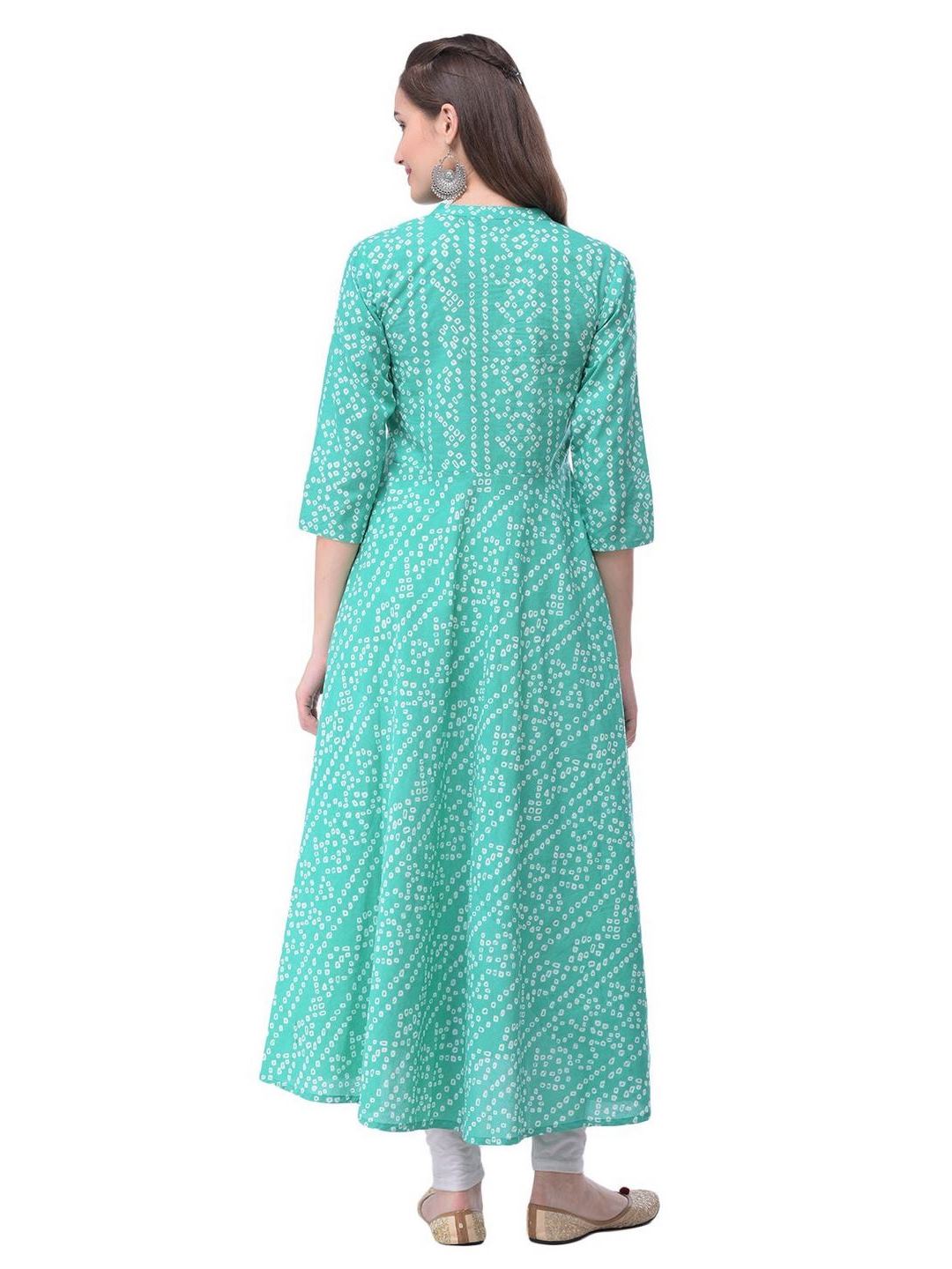 Women Cotton Printed Flared Kurta