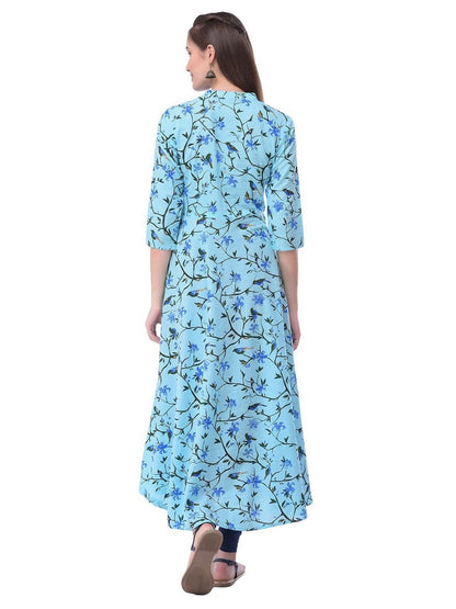 Women Cotton Printed Flared Kurta