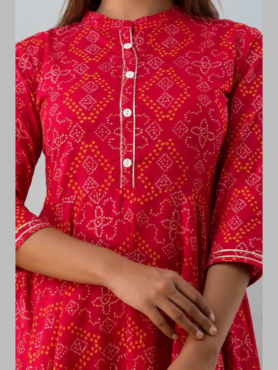 Women Cotton Printed Flared Kurta