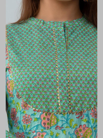 Women Cotton Printed Flared Kurta