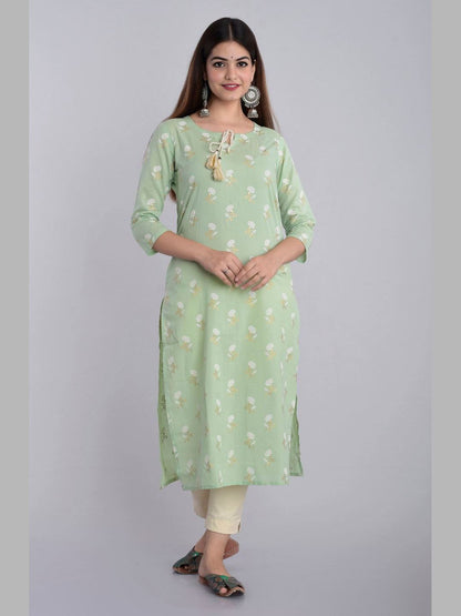 Women Cotton Printed Flared Kurta