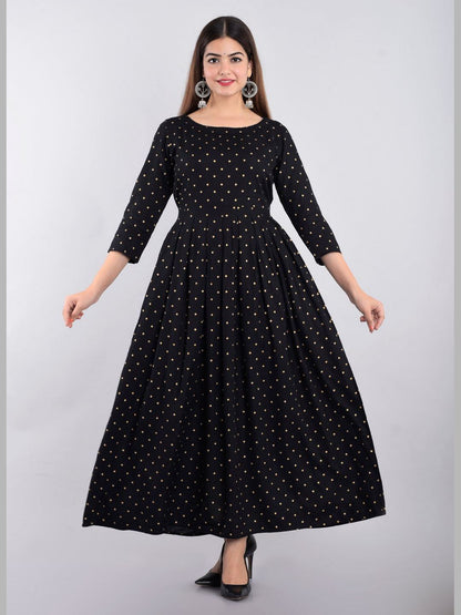 Women Cotton Printed Flared Kurta