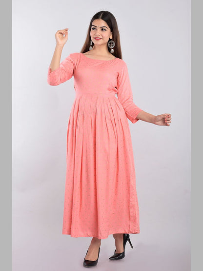 Women Cotton Printed Flared Kurta