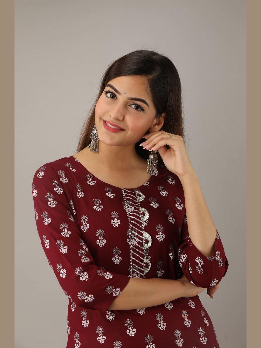 Women Cotton Printed Straight Kurta