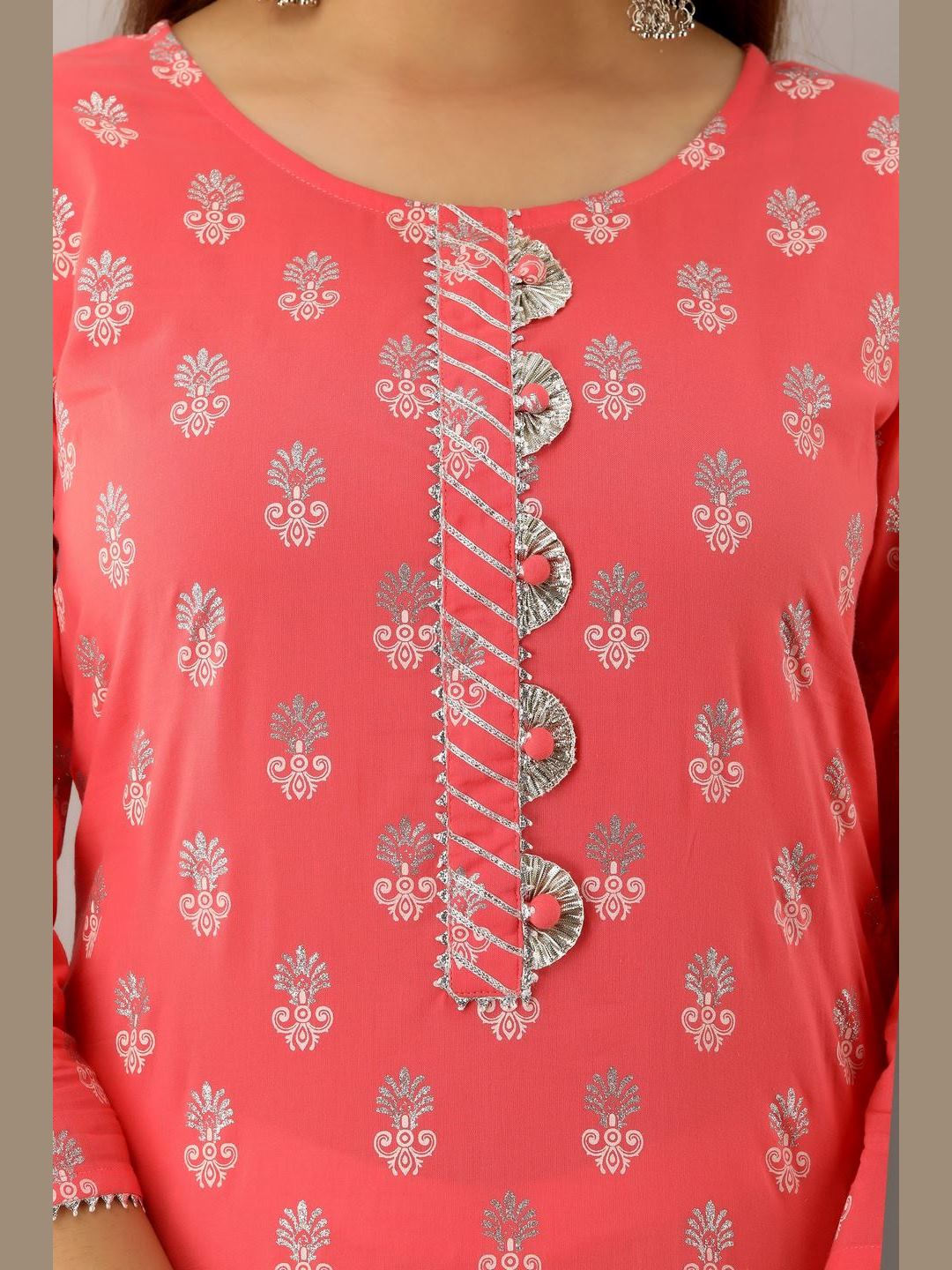 Women Cotton Printed Straight Kurta