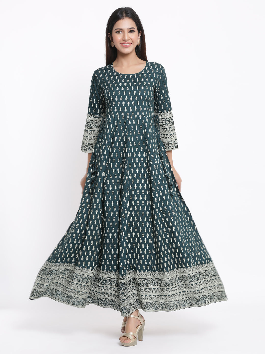 Rayon Printed Anarkali Gown