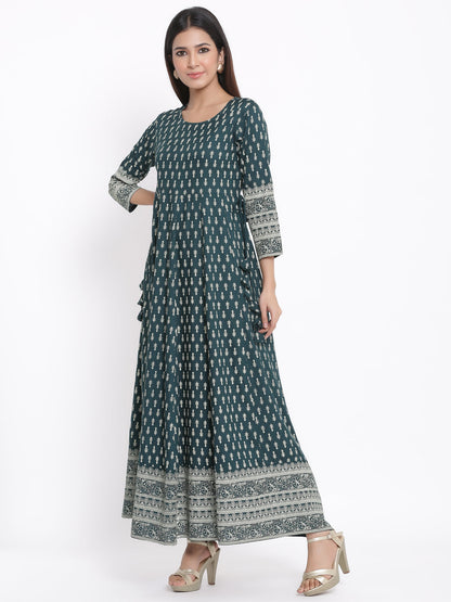 Rayon Printed Anarkali Gown