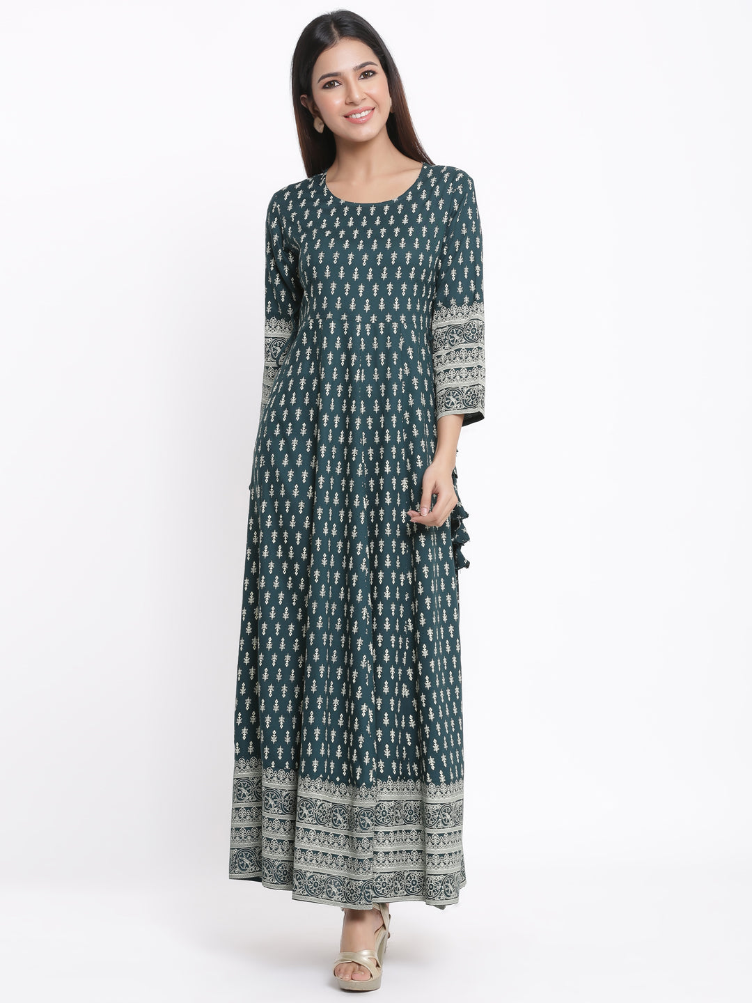 Rayon Printed Anarkali Gown