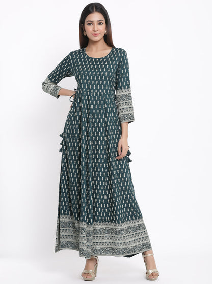 Rayon Printed Anarkali Gown