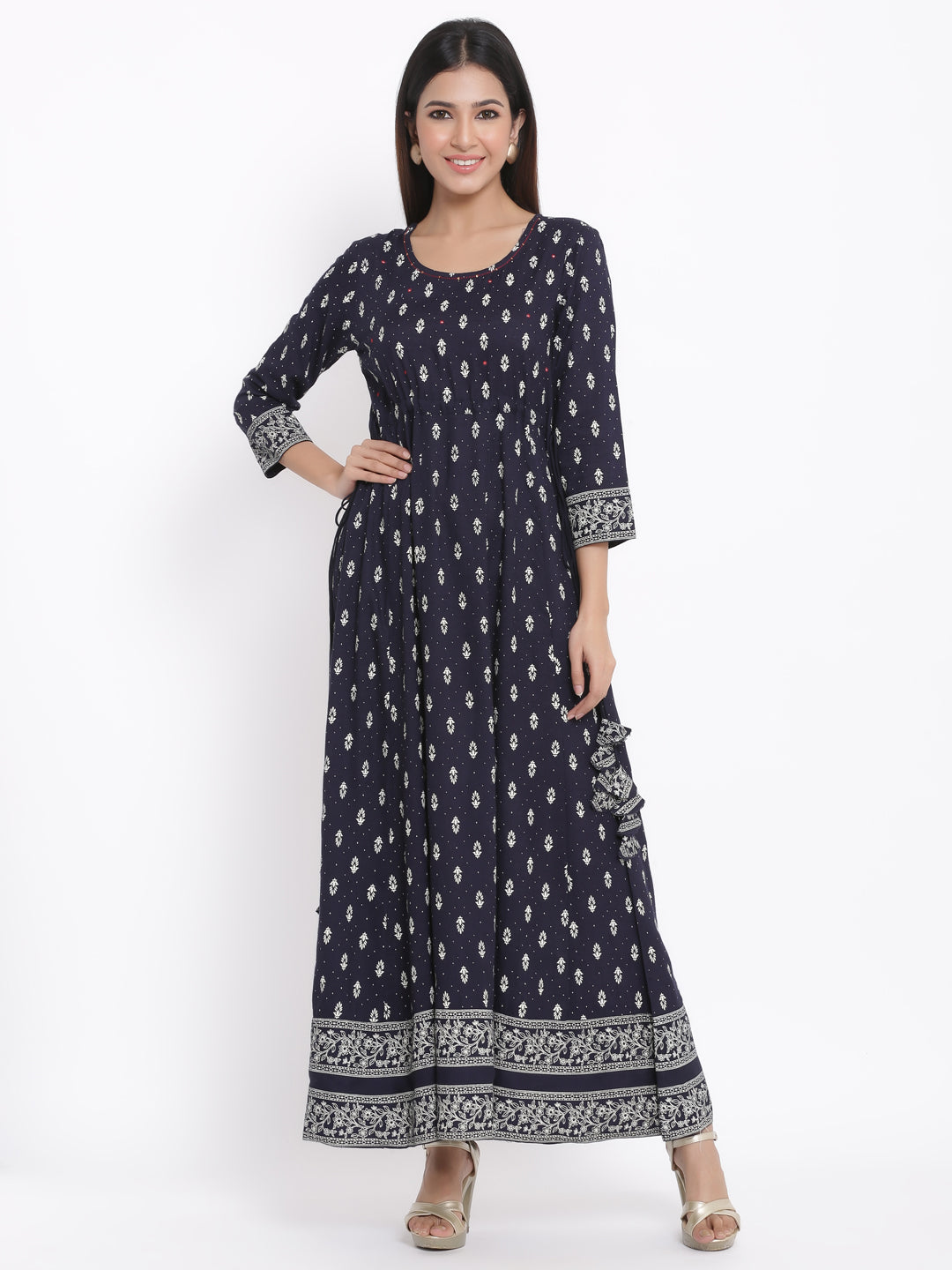 Rayon Printed Anarkali Gown