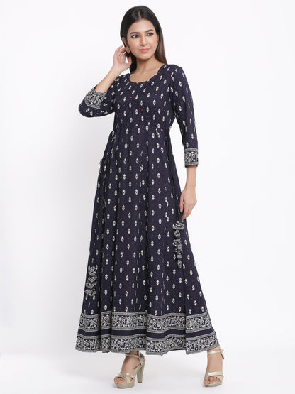 Rayon Printed Anarkali Gown