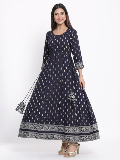 Rayon Printed Anarkali Gown