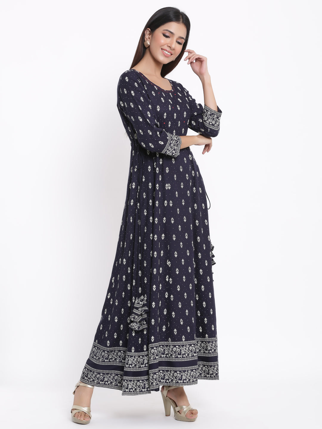 Rayon Printed Anarkali Gown