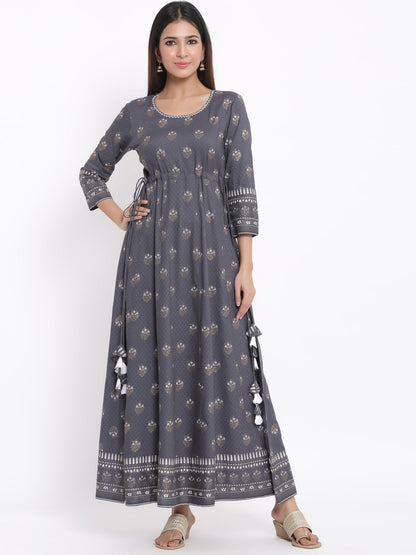 Rayon Printed Anarkali Gown