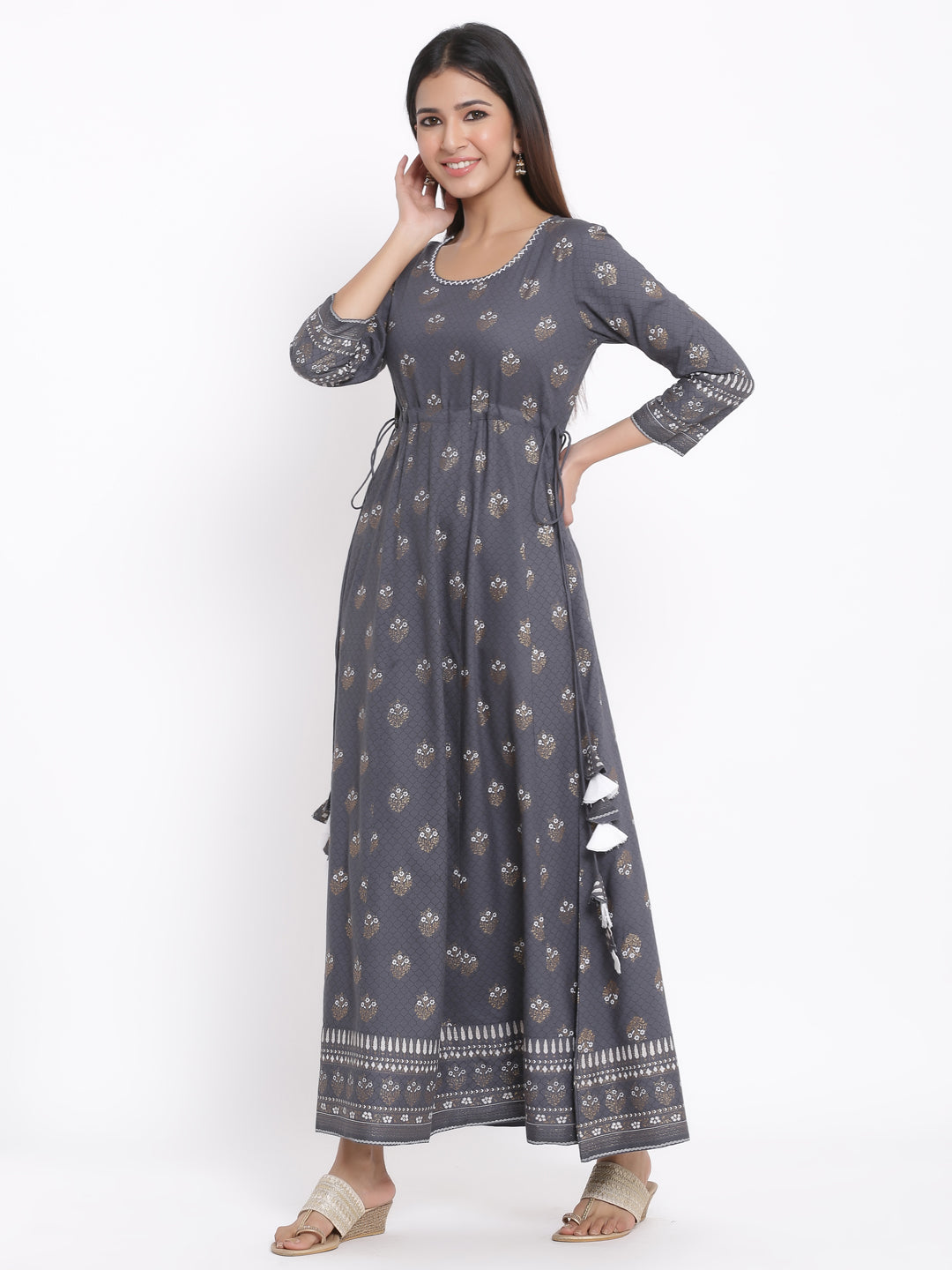 Rayon Printed Anarkali Gown