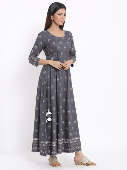 Rayon Printed Anarkali Gown