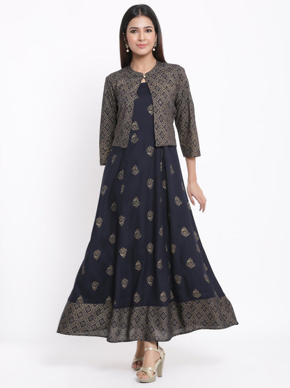 Rayon Printed Anarkali Gown