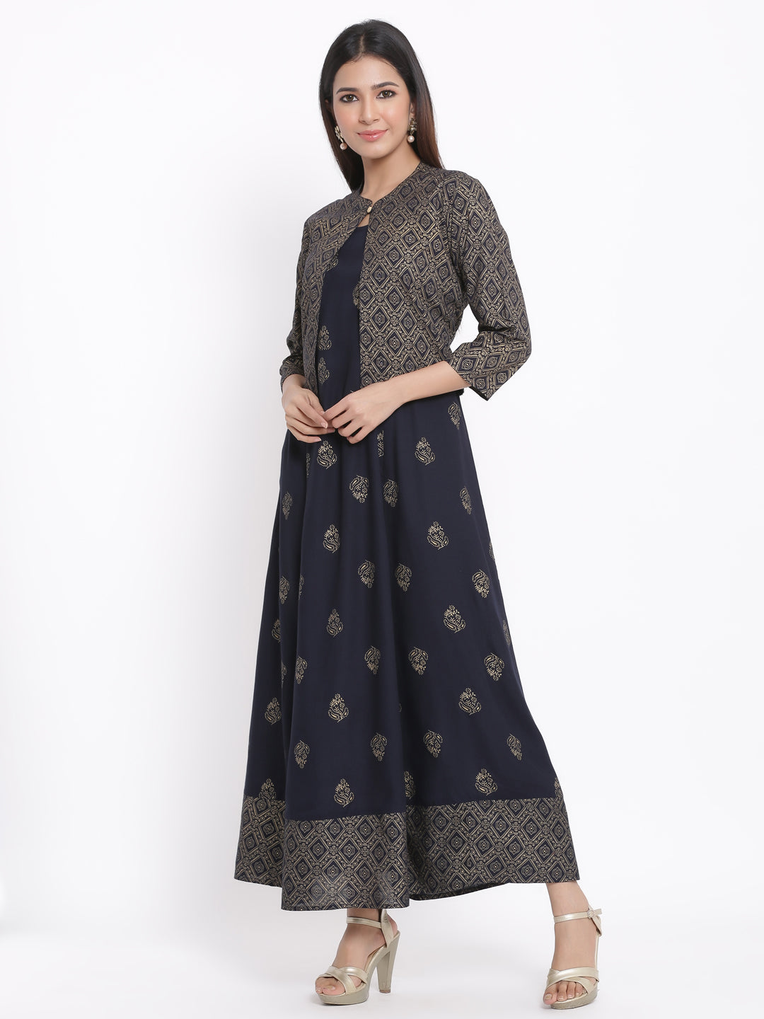 Rayon Printed Anarkali Gown